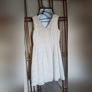 Preston & York White Cotton Eyelet Sleeveless Dress
